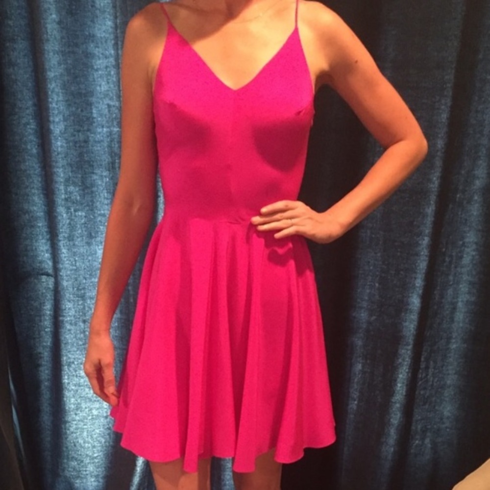 Amanda Uprichard Haley Dress in Hot Pink